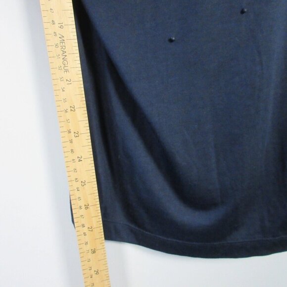 Club Monaco Women's Top Blouse S Blue Short Sleeve Beaded Rayon Blend Casual 184 - Picture 7 of 13